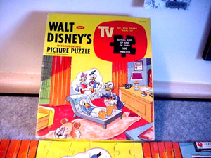 VINTAGE 1962 WALT DISNEY TV PICTURE PUZZLE DR VON DRAKE, COMPLETE W/ BOX