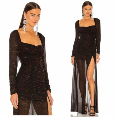 NEW DUNDAS X REVOLVE Stardust Rhinestone Black Semi Sheer Maxi Dress Size S | eBay NEW DUNDAS X REVOLVE Stardust Rhinestone Black Semi Sheer Maxi Dress Size S | eBay