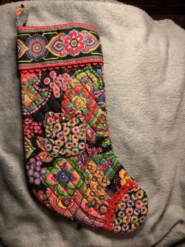 Vera Bradley Christmas Stocking Retired Print "Symphony In Hue"Holiday Decor 17” - Picture 1 of 5