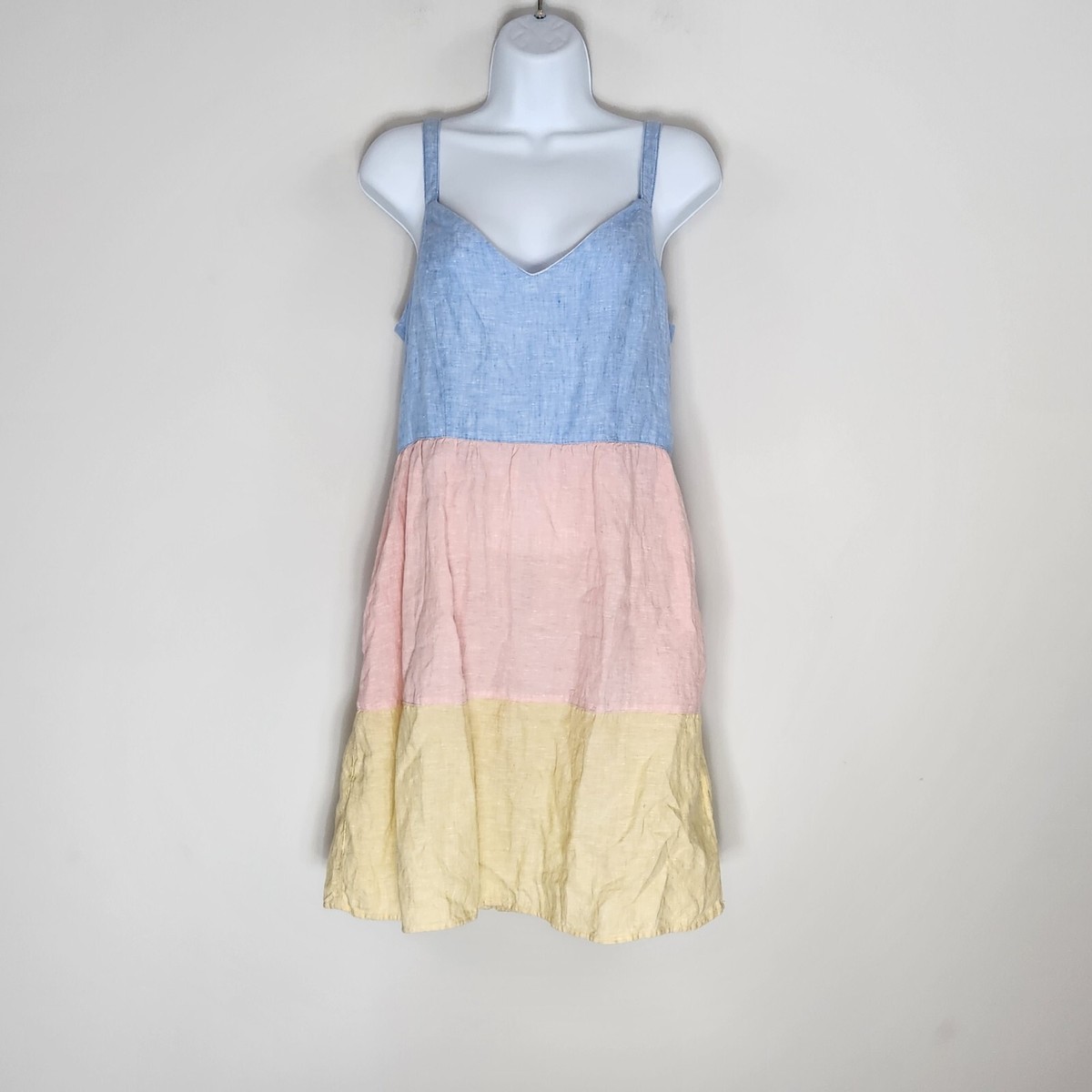 chinese dress ladies Cynthia Rowley Women's Linen V-neck Tiered Ruffle Mini Dress – Letay Store main image 0