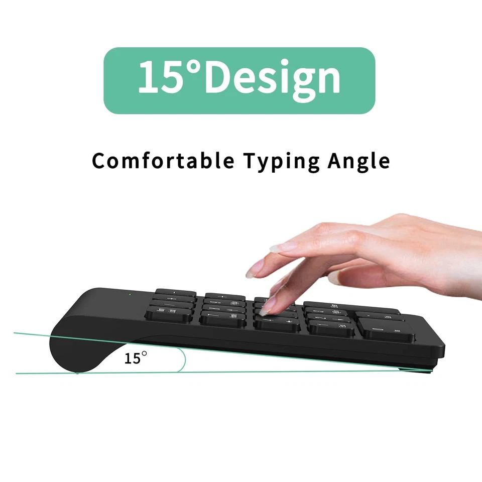 Pavé Numérique sans Fil Clavier Numérique Ergonomique Portatif Mini avec Réce... - Photo 2/4