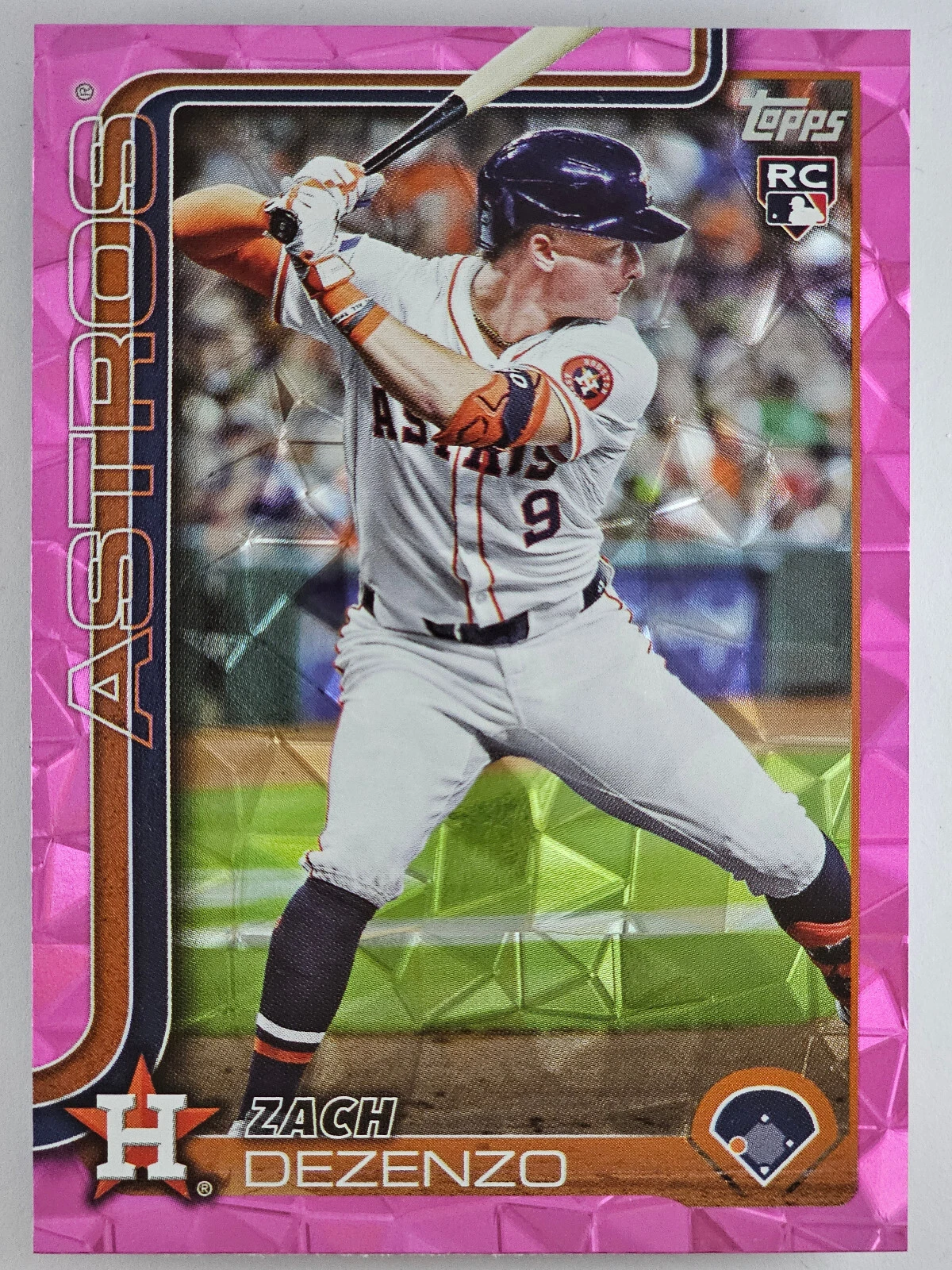 2025 Topps Series 1 ZACH DEZENZO ROOKIE PINK DIAMANTE 89 Astros ~275 PRINT RUN