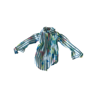 Creatable World Doll Blue White Stripe Paint Splatter Shirt Clothes Fashions