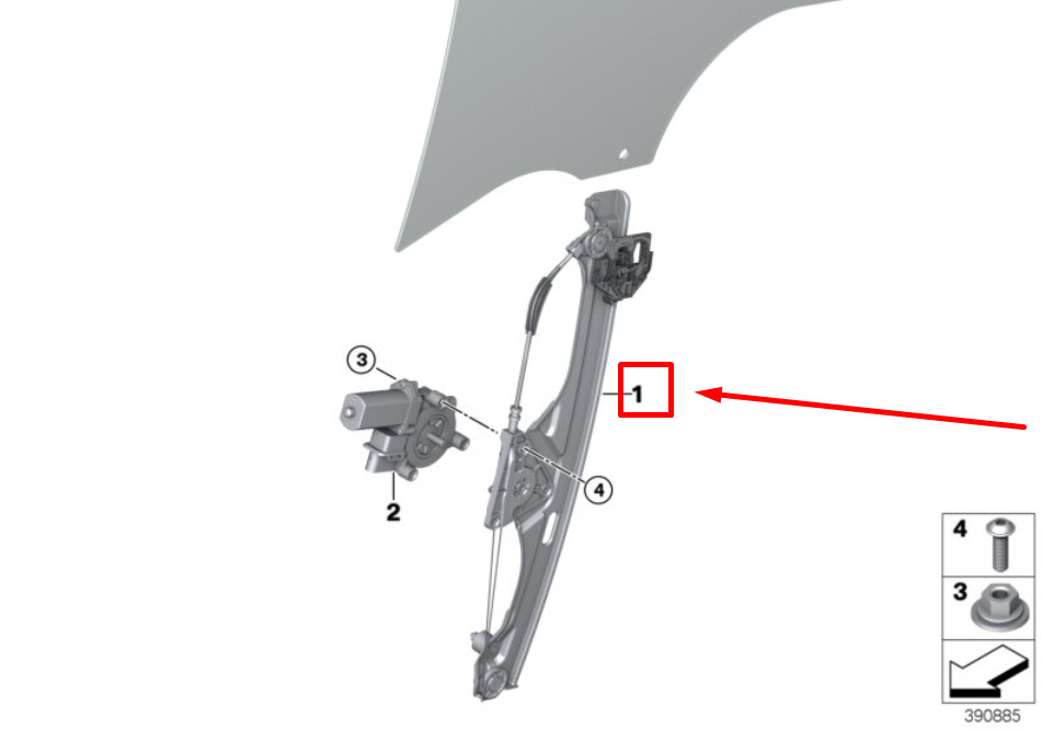 NEW BMW 2 F45 FRONT LEFT DOOR WINDOW REGULATOR 51337490191 7490191 