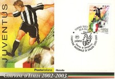 CARTOLINA FILATELICA - JUVENTUS CAMPIONE D'ITALIA 2002/2003.ANNULLO TORINO.