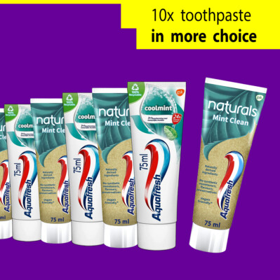 FREE SHIPPING  10x tube Aquafresh toothpaste, Anti cariës, Freshmint, Senses