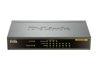 D-Link DES-1008PA 8-Port Desktop Switch with 4 PoE Ports Wired