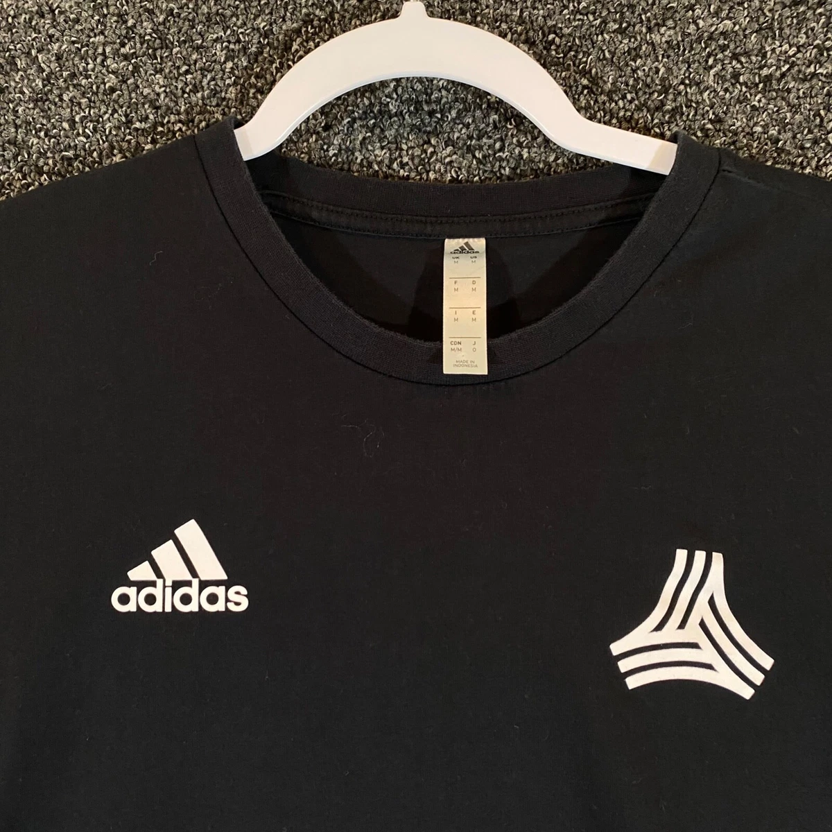 Adidas Tango Cage Shirt Medium Black Logo Sleeve Soccer T | eBay