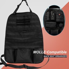 Tactical Molle Car Seat Back Cover Organizer Kit Storage Pouch Bag Vehicle Panel