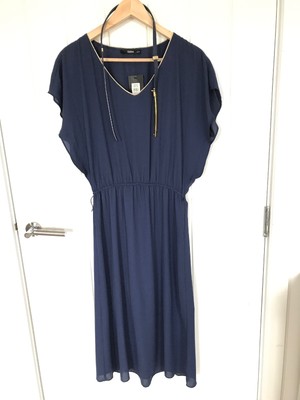 oasis blue chiffon midi dress
