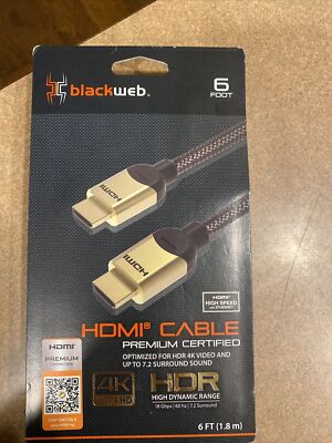 HDMI Cable by blackweb 4-FT 1.2m 4K HDR Ultra-HD Premium