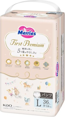 Merries Infant Premium diapers Pants Size: L 36-sheets Made from pure Japan NEW