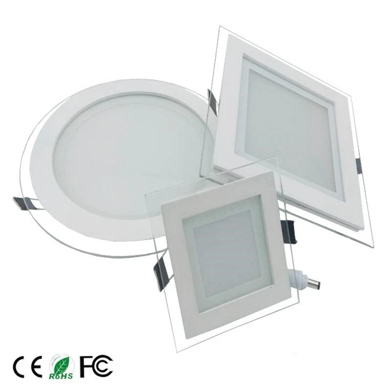 FARETTO LED PANNELLO CORNICE VETRO INCASSO MOLLA 6W 12W 18W 22W 28W TONDO QUADRO - Immagine 2 di 4