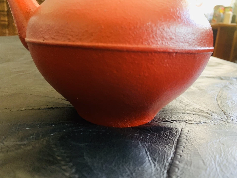 Japanese Cast Iron Teapot  Tea Kettle Set W/ Bamboo Root Coaster - Image 4 of 4