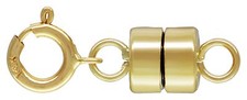 14K Genuine Yellow Gold Round Magnetic Clasp w/4.5mm Spring Ring 6 Sets Closure