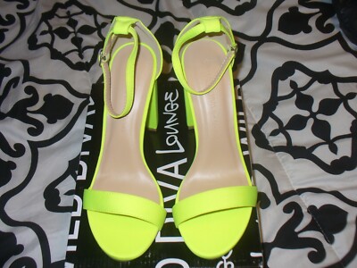 Wild Diva Women's Block High Heel Sandals MORRIS-01 Neon