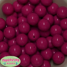 20mm Hot Pink Acrylic Solid Bubblegum Beads Lot 20 pc.Gumball Chunky