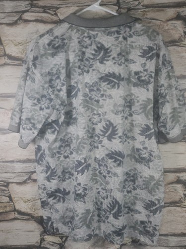 IZOD Double Mercerized Dotted Leaf Pattern Men's Cotton Golf Polo Shirt Size L - Picture 3 of 3