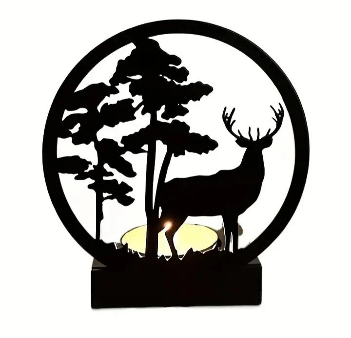 Черный металлический подсвечник Buck Deer Tealight - Изображение 2 из 3