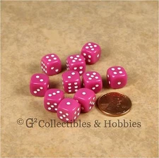 NEW 10 Pink 10mm Rounded Edge RPG D&D Game D6 Dice Set Six Sided Koplow