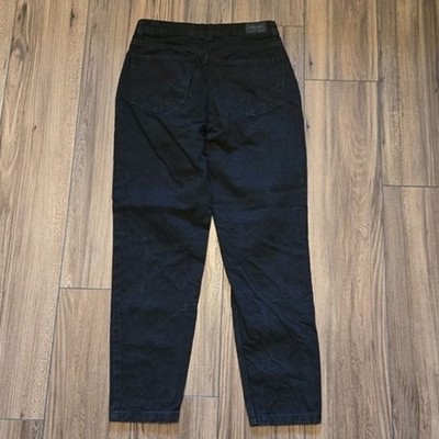 Bershka Denim Black Mom Jeans High Waisted Straight Leg Women's Size 6