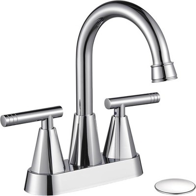 Cobbe Chrome Bathroom Faucets for Sink 3 Hole, 4 inch Chrome Bathroom Sink Fauce