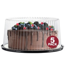 10 - 11" Plastic Disposable Cake Containers Carriers With Dome Lids Display
