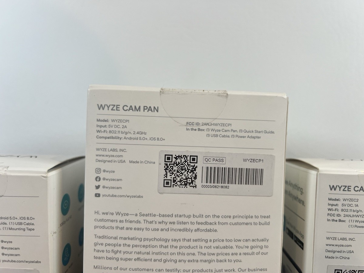 Lot of 5 Wyze Cam Pan Model WYZECP1 - Free Shipping