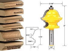 Multi Profile Architectural Molding Router Bit - 1/2" Shank - Yonico 16155
