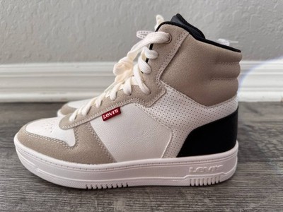 Levi s Women s High Top Sneakers Size White Beige New 6.5