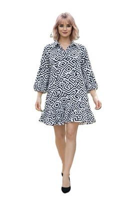 Truly 4 You knee length Dress PLUS 3X women top White Black NEW  back to school