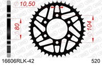 Kettenrad RLK Stahl 42-ZäHne 520-Teilung FüR Kawasaki ER-6N 650 D ABS 2009-2011