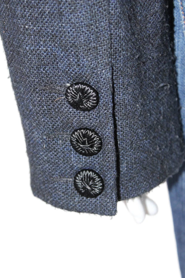 Nanette Lepore Womens Wool Blend Collared Button Up Blazer Jacket Navy Size 10 - Image 4 of 4