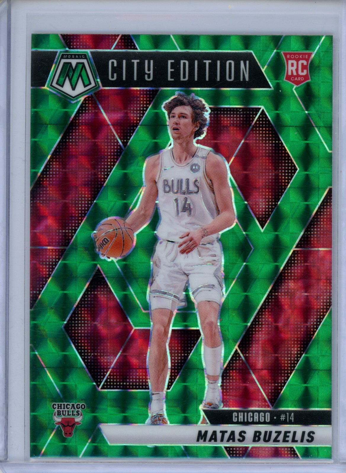2024-25 Mosaic Matas Buzelis RC City Edition Green Prizm #273 Bulls