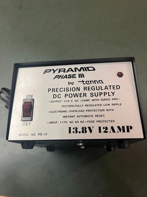 Pyramid Phase 3 Precision Regulated DC Power Supply Tenna Model PS-12 13.8V 10A