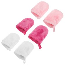 6 Pcs Fine Fiber Facial Cleansing Gloves Makeup Remover Soft Washing Mitts