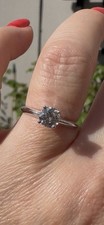 0.7ct Round Brilliant Diamond Solitaire Ring VS clarity 14K White Gold Size L