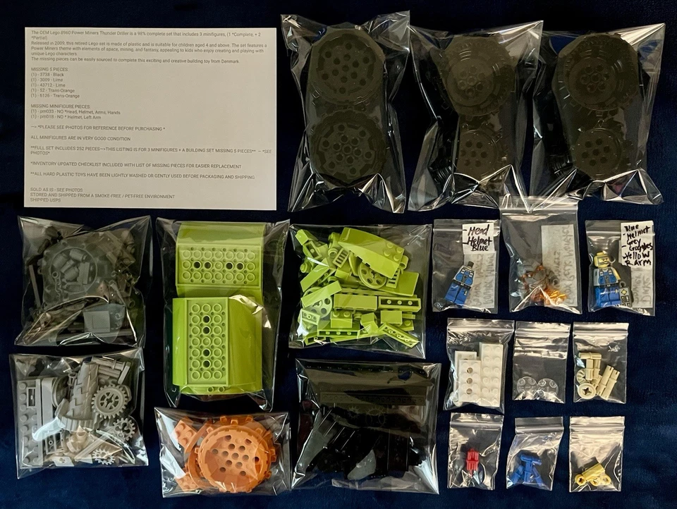 OEM Lego 8960 POWER MINERS: Thunder Driller 97.8%-COMPLETE + 3 MINFIGS *READ* - Image 2 of 4