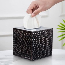 Tissue Box Cover Holder Square Black Cube Tissues Boxes Covers Bathroom