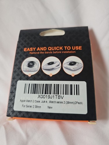 NEW Julk Series 2 38mm Case Apple Watch Screen Protector NIB 2 Pack - Picture 2 of 3