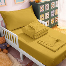 Toddler Bedding Set - 4 Piece Soft and Breathable Crib Bedding Set for Boys and