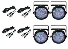 Chauvet 4 SlimPar 64 4Cables Bundle Pro DJ RGB Light Effects  Cables FREE SHIP