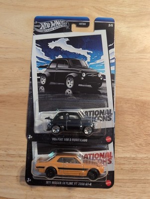 2026 Hot Wheels Silver Series National Icons '60s Fiat 500D & '71 Skyline HT