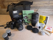 Canon EOS Rebel XS 35mm SLR Film Camera w/ 35-80mm EF 75-300 f/4-5.6 III Lens