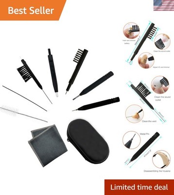 Reusable 8-Piece Hearing Aid Cleaning Brushes with Case   Easy Ear Maintenance