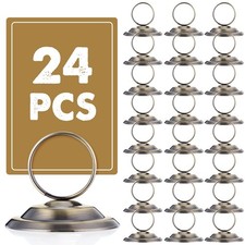 24 Pcs Table Number Holders-Metal Place Card Holders Table Number Stands Tabl...