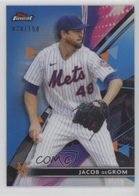 2021 Topps Finest Blue Refractor 28/150 Jacob deGrom #53 0m0