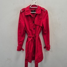 Hobbs London Ella Mac Belted Mid Lenght Cotton Trench Red Coat Size Uk 10