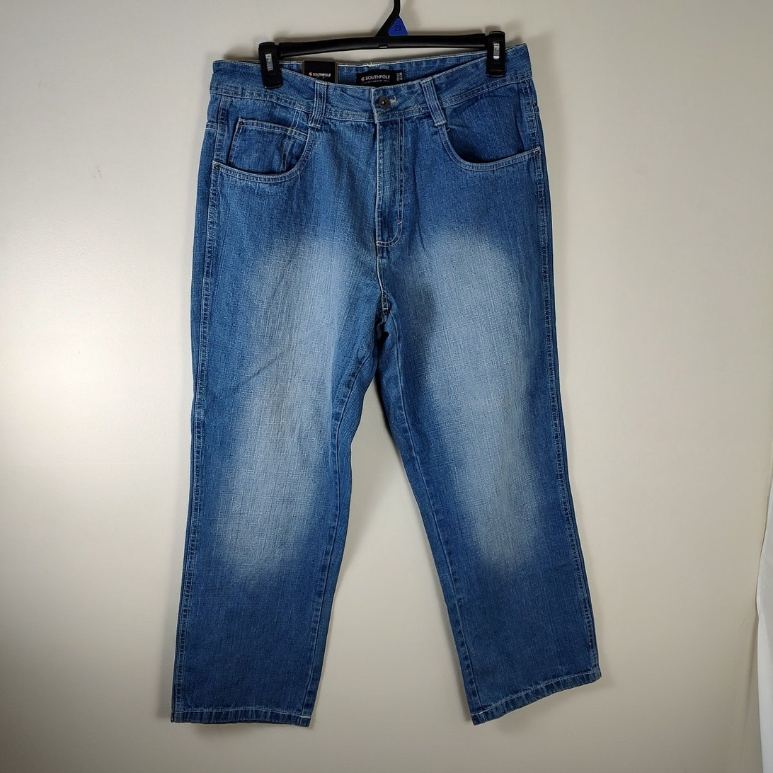 Southpole Y2K Baggy Washed Streetwear Jeans Mens 36x30 NWT Deadstock