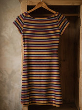 Urban Outfitters Striped Mini Dress S Retro Scoop Neck Multicolor Open Back